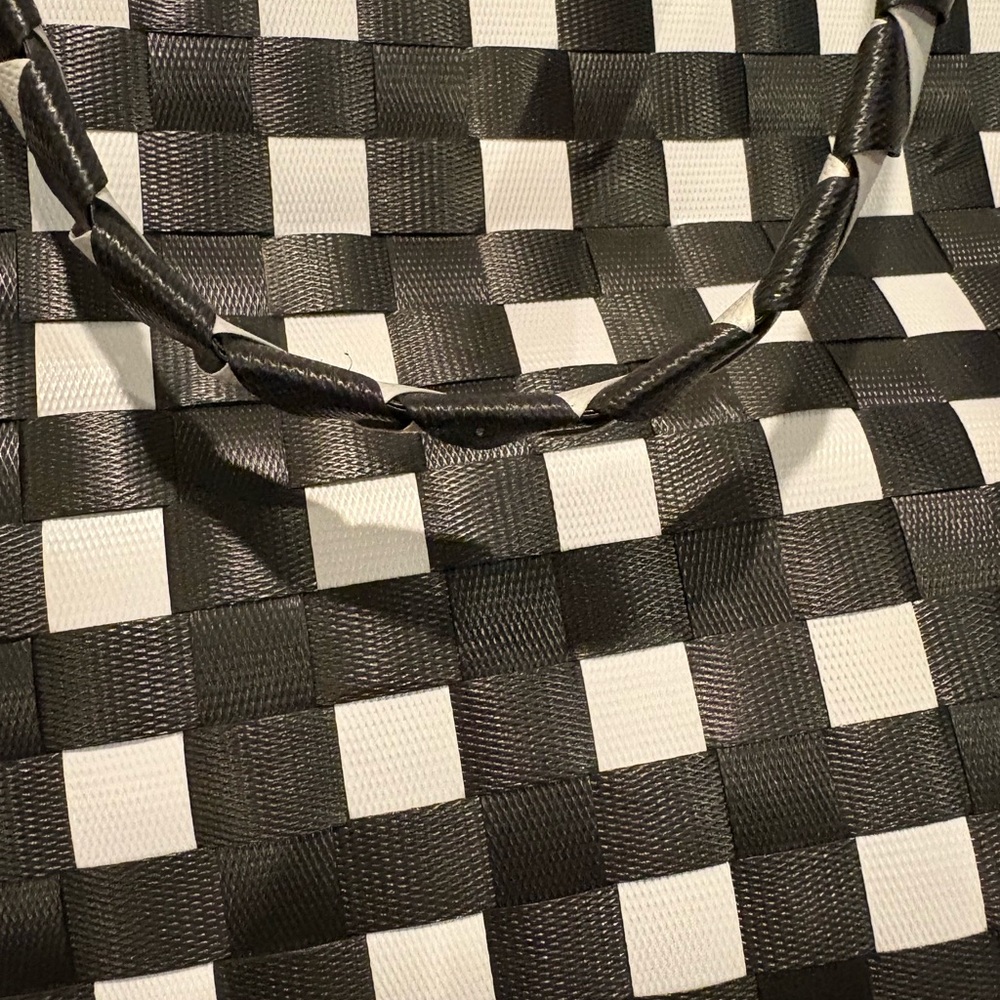 Kate Spade Black and White Woven Tote - Picture 4 of 5